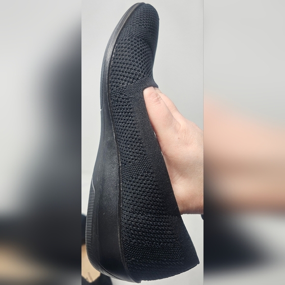 Life Stride Wmns Immy Knit Wedge Comfortable Memory Foam Slip On Black Shoes 10M - Picture 6 of 12